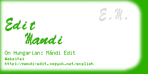 edit mandi business card